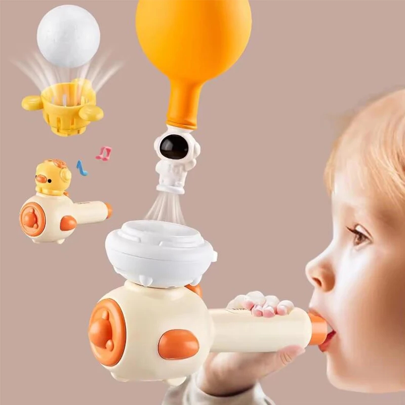 Kids Education Music - Montessori ของเล่นสําหรับเด็กที่มีนกหวีด Ball เป่าลอยเป่าท่อ Ball สาม