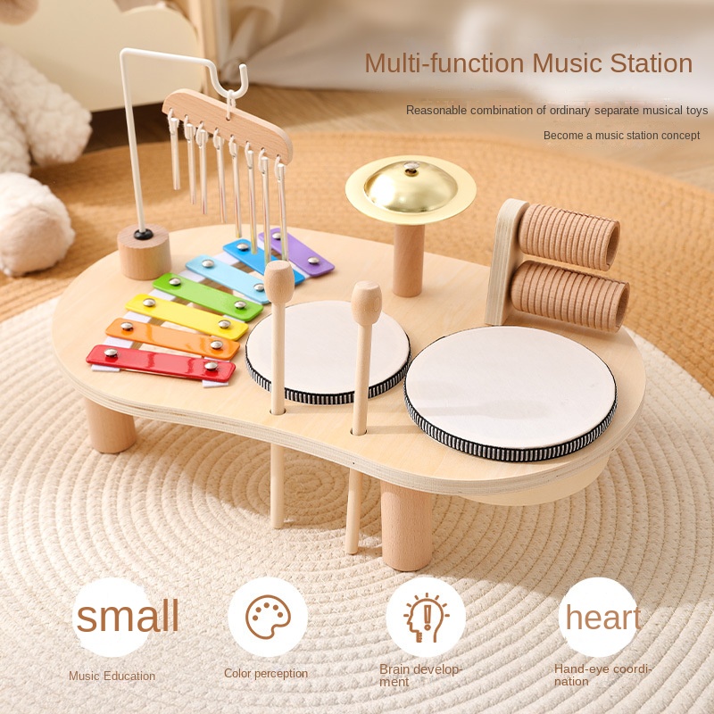 Kids Education Music - เลซี่ไชลด์ คิดส์ของเล่นเพื่อการศึกษา กล่องดนตรีไม้ ของเล่นเครื่องดนตรีสำหรับเด็ก ของเล่นเสริมพัฒนาการ ดนตรีสำหรับเด็กเล็ก