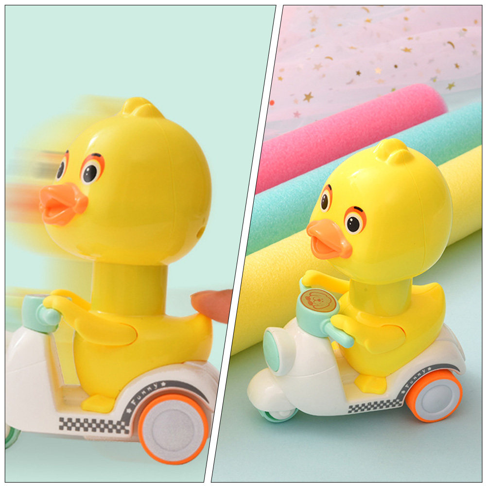 Kids Education Fun - รถของเล่นแบบดึงถอยหลังรูปเป็ดสีเหลืองขนาดเล็ก 3 ชิ้น ของเล่นเสริมพัฒนาการสำหรับเด็ก สนุกสนาน รูปการ์ตูนสัตว์