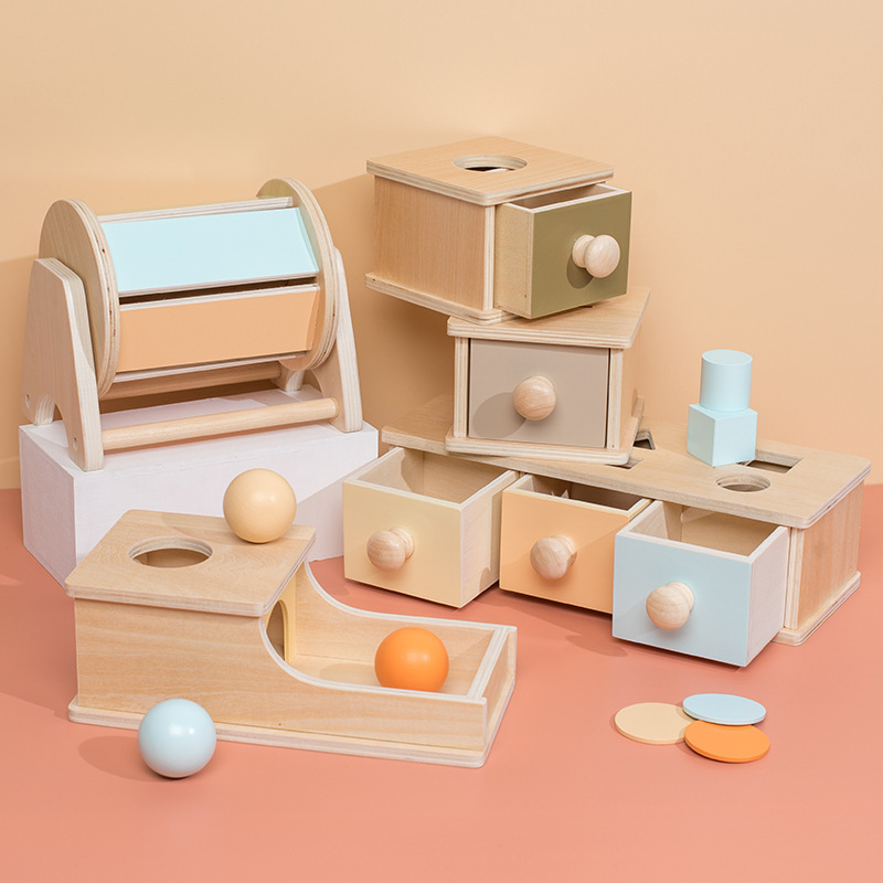 Kids Education Money - ของเล่นการศึกษาเด็กของเล่นไม้มาคารอนของเล่นเด็กแบบ Montessori กล่องใส่เหรียญของเล่นจับคู่ใช้การกระตุ้นประสาทสัมผัส