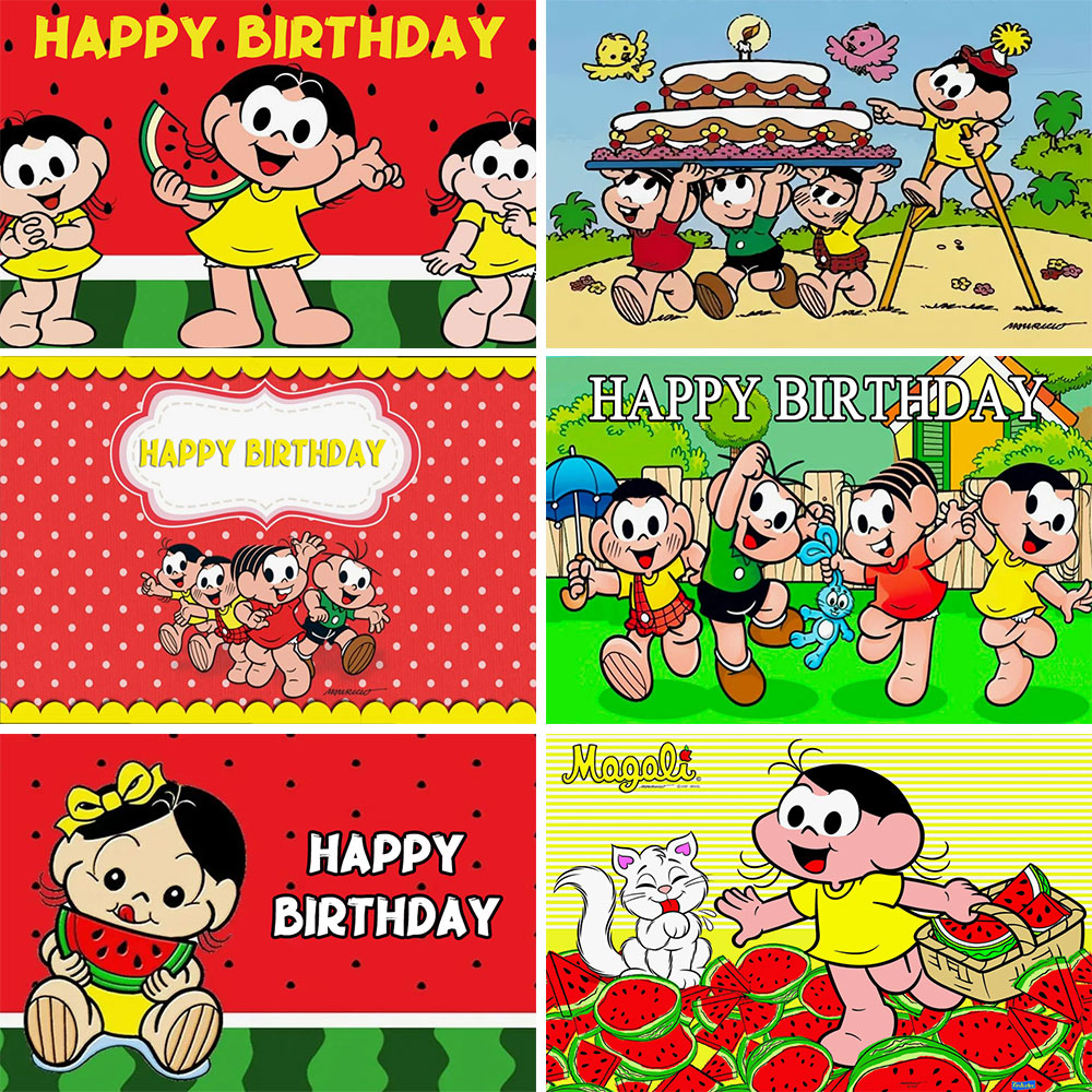 Kids Education Background - Magali Festa แตงโมปริศนาการศึกษาเด็ก 1st วันเกิดตกแต่งพื้นหลังสีแดง Sweet