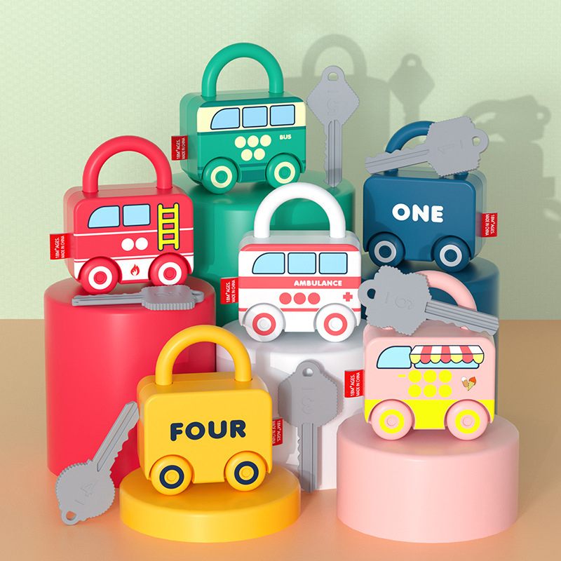 Kids Educational Game 2 - เด็กการเรียนรู้ล็อคกุญแจรถเกม Montessori ของเล่นเพื่อการศึกษาจํานวนจับคู่ล็อคของเล่น Sensory ของเล่นสําหรับเด็ก 1
