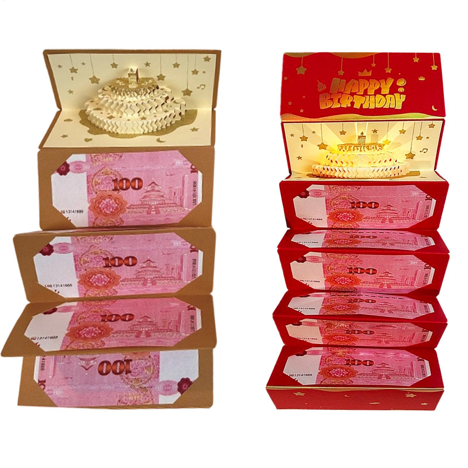 Kids Education Money - กล่องของขวัญตลก 3 มิติ รูปเค้กวันเกิด ซองใส่เงิน 6