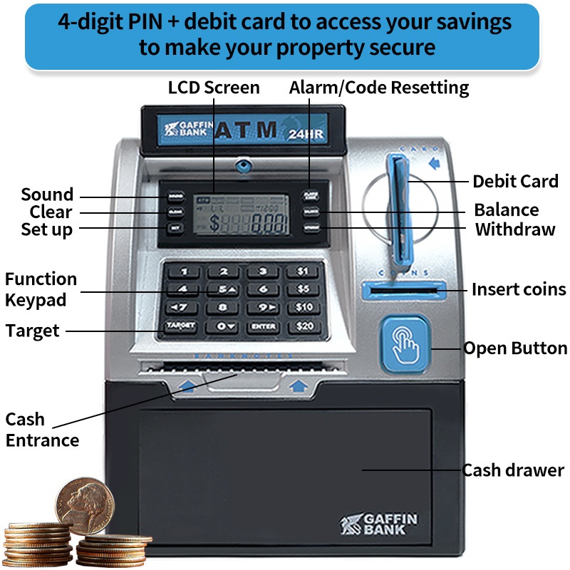 ขนาดใหญ่ Capa กล่องเงิน ATM อั - Kids Education Money บทวิจารณ์และราคา