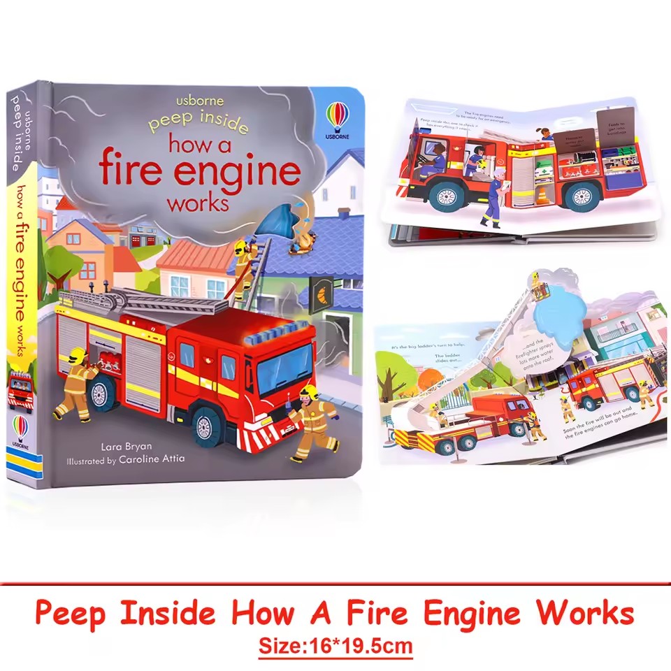 Usborne Peep Inside How A Fire - Kids Education Books บทวิจารณ์และราคา