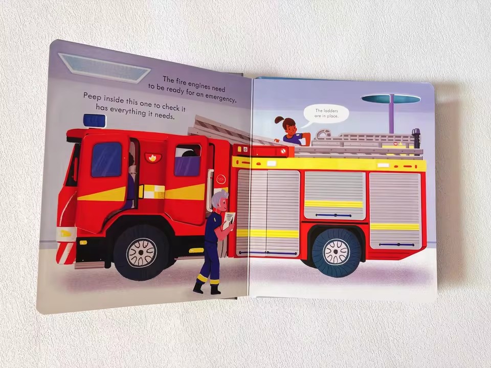 Usborne Peep Inside How A Fire - Kids Education Books บทวิจารณ์และราคา