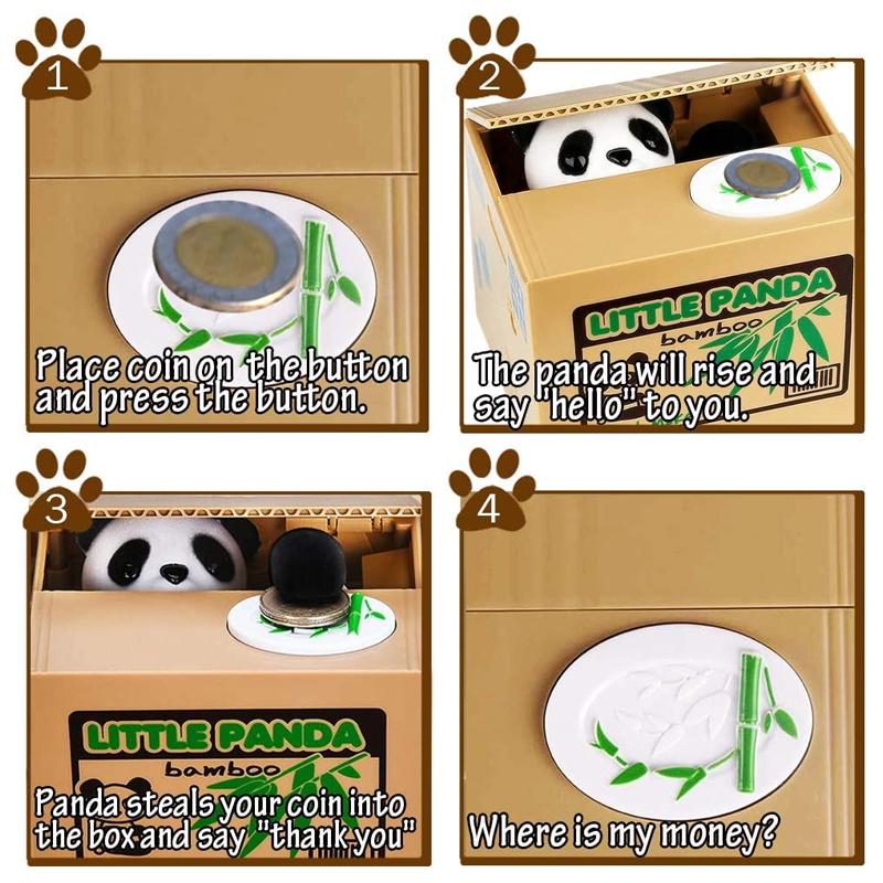 แพนด้าขโมยเหรียญกล่องใส่เงินอั - Kids Education Money บทวิจารณ์และราคา