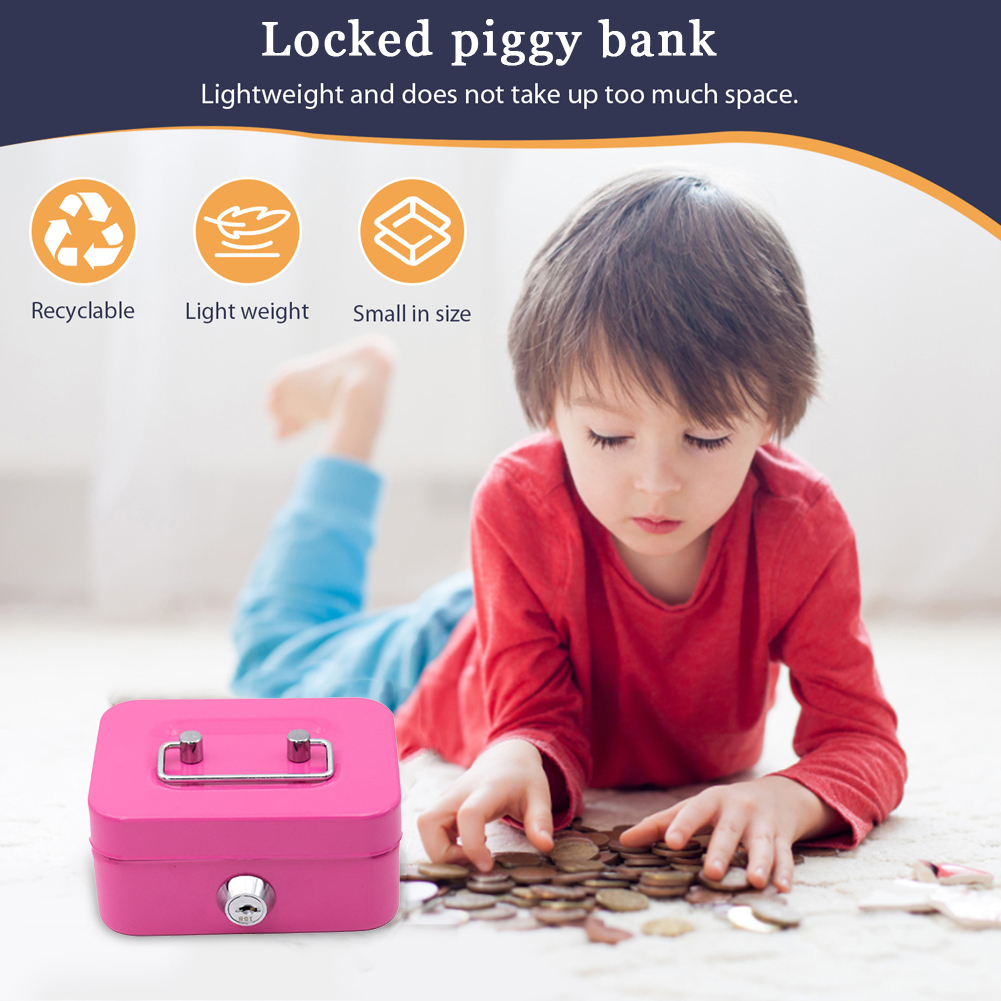 กล่องเก็บเงินโลหะพร้อมกุญแจล็อ - Kids Education Money บทวิจารณ์และราคา