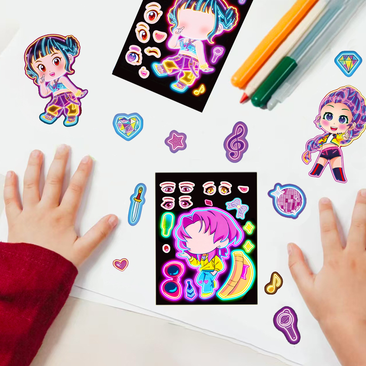 สติกเกอร์เด็กผู้หญิงตลก 8 ชิ้น - Kids Education Music บทวิจารณ์และราคา