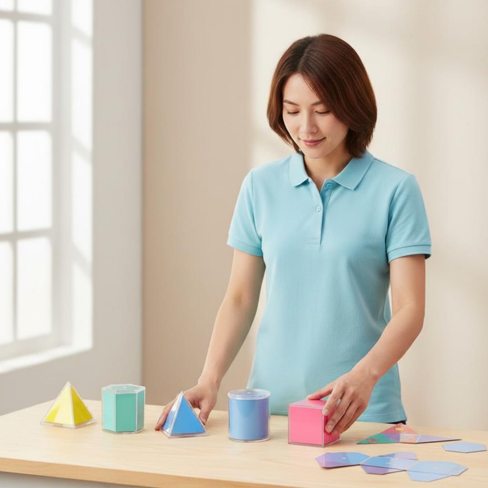 8 ชิ้น รูปทรงเรขาคณิตโปร่งใส แ - Math Manipulative Set บทวิจารณ์และราคา