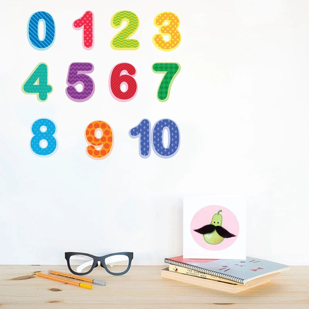 สติกเกอร์ติดผนังตัวเลขสำหรับเท - Kids Education Background บทวิจารณ์และราคา