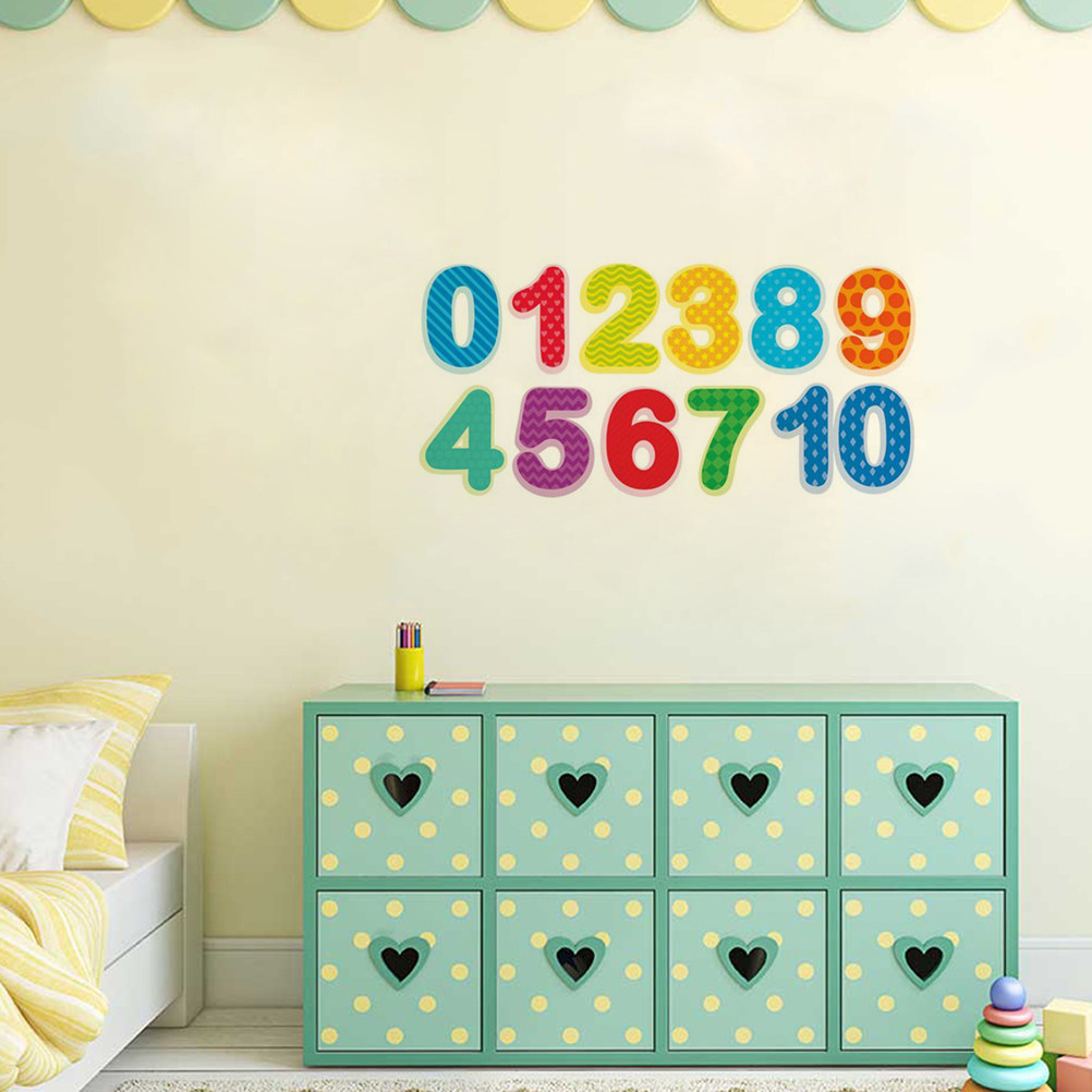 สติกเกอร์ติดผนังตัวเลขสำหรับเท - Kids Education Background บทวิจารณ์และราคา