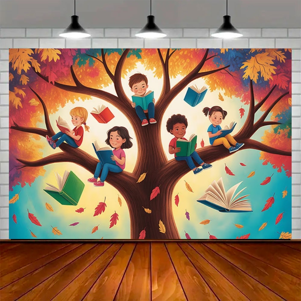 ฉากหลังตกแต่งงานปาร์ตี้วันอ่าน - Kids Education Background บทวิจารณ์และราคา